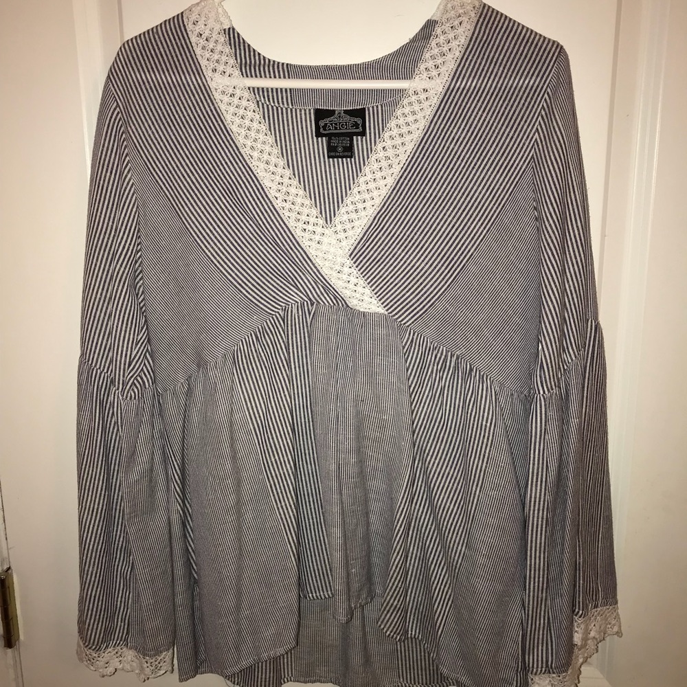 Blue & White Striped Top